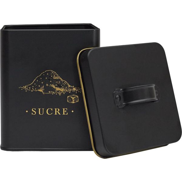 Howhomely | Zuccheriera - Zuccheriera - 11 X 11 X 19 Cm - Oro Nero - Zuccheriera Con Coperchio - Metallo-image