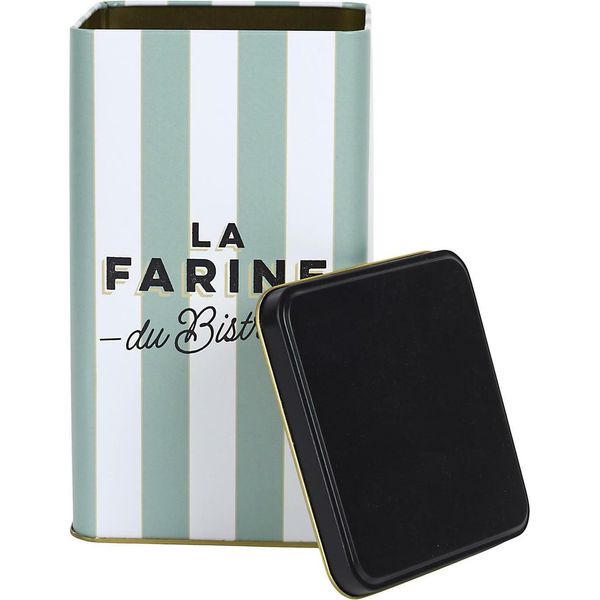Howhomely | Contenitore Per Farina - Scatola Per Farina - 11 X 11 X 18 Cm - Oro Nero - Scatola Per Farina - Con Iscrizione-image