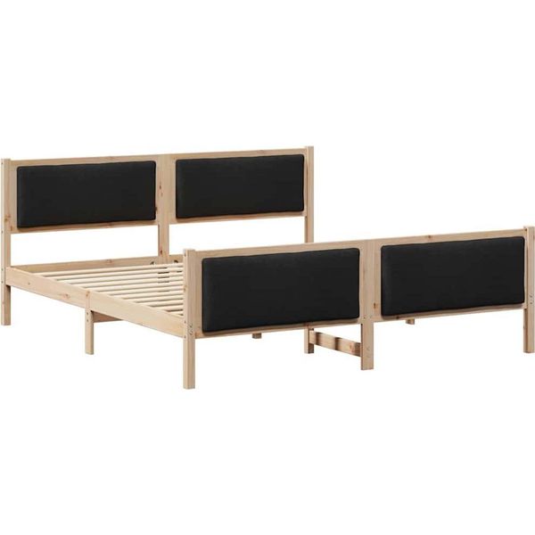 Vidaxl Struttura Letto Con Testiera Nera 180 X 200 Cm In Tessuto-image