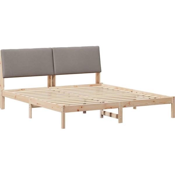 Vidaxl Struttura Letto Marrone E Tortora 180 X 200 Cm In Legno Di Pino Massiccio-image