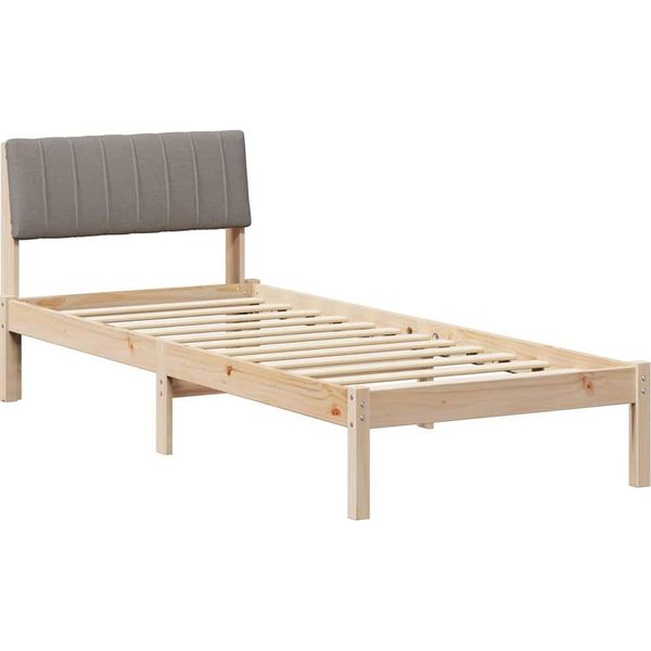 Vidaxl Struttura Letto Marrone E Tortora 80 X 200 Cm In Legno Di Pino Massiccio-image