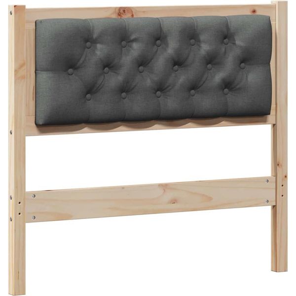 Vidaxl Testiera Altro Marrone E Grigio Scuro 90 Cm In Legno Di Pino Massiccio-image