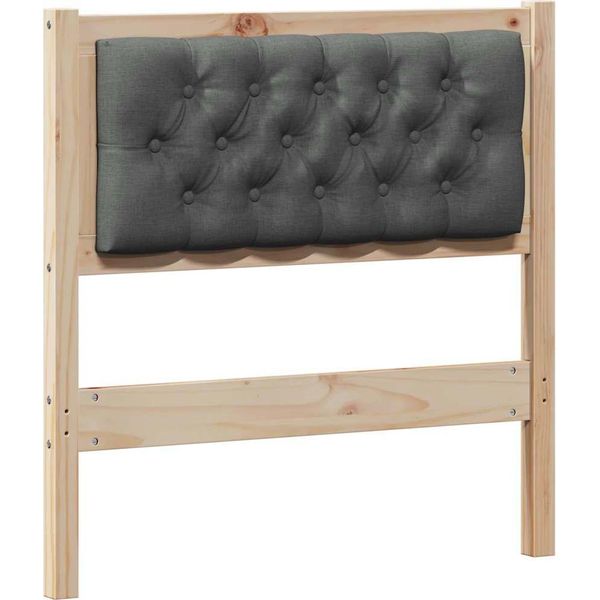 Vidaxl Testiera Altro Marrone E Grigio Scuro 75 Cm In Legno Di Pino Massiccio-image