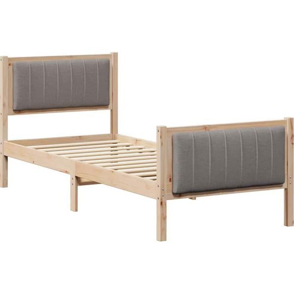 Vidaxl Struttura Letto Marrone E Tortora 75 X 190 Cm In Legno Di Pino Massiccio-image