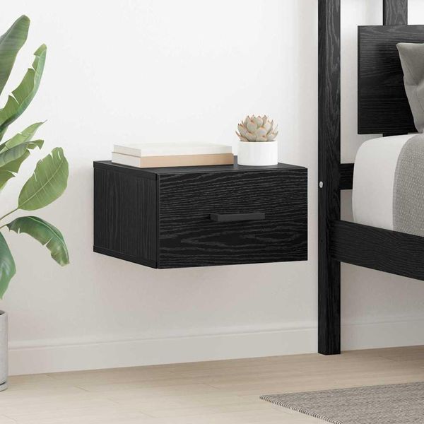Vidaxl Comodino Look Rovere Nero 35 X 35 X 20 Cm Materiale A Base Di Legno-image