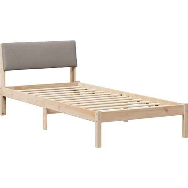 Vidaxl Struttura Letto Marrone E Tortora 90 X 200 Cm In Legno Di Pino Massiccio-image