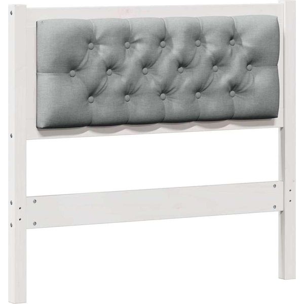 Vidaxl Testiera Altro Bianco E Grigio Chiaro 90 Cm In Legno Di Pino Massiccio-image
