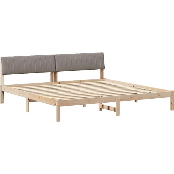 Vidaxl Struttura Letto Marrone E Tortora 160 X 200 Cm In Legno Di Pino Massiccio-image