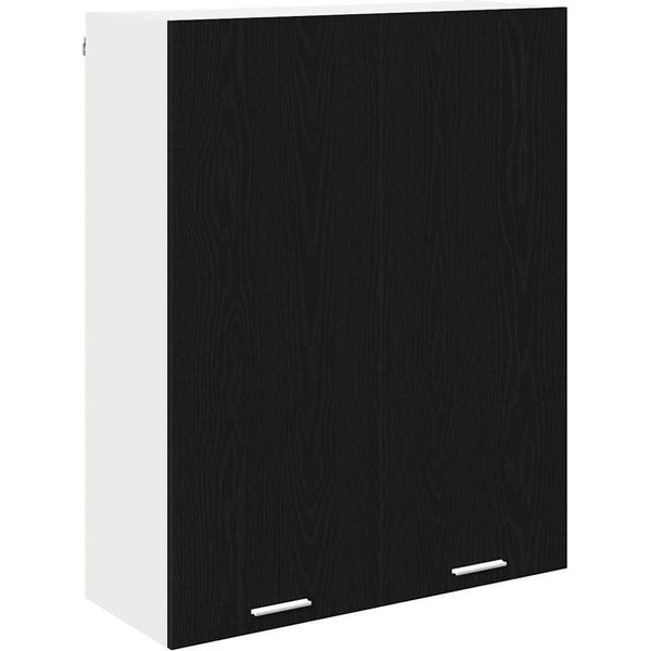 Vidaxl Armadio A Muro Con Portaoggetti In Rovere Nero 80 X 31 X 100 Cm-image