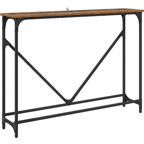 Vidaxl Tavolo Consolle In Legno Recuperato 102 X 22,5 X 75 Cm Materiale A Base Di Legno-image