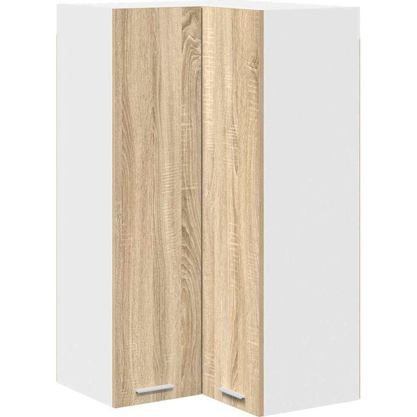 Vidaxl Armadio A Muro Con Anta Rovere Sonoma E Bianco 57 X 57 X 100 Cm-image