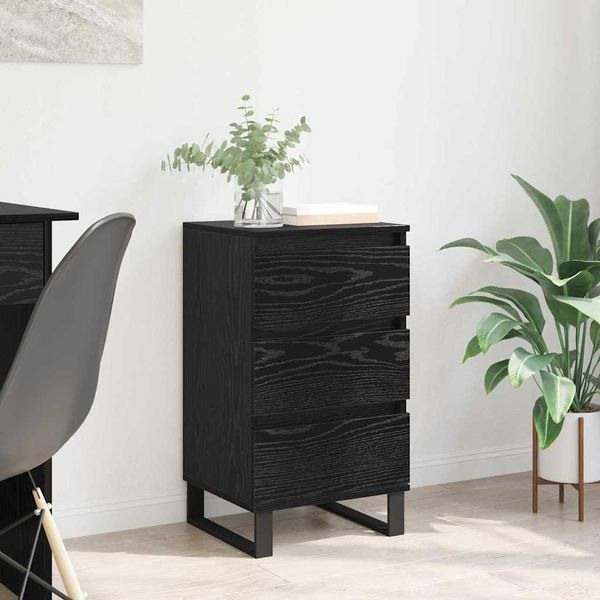 Maison Exclusive - Credenza Con Cassetti Effetto Rovere Nero Materiale Ligneo-image