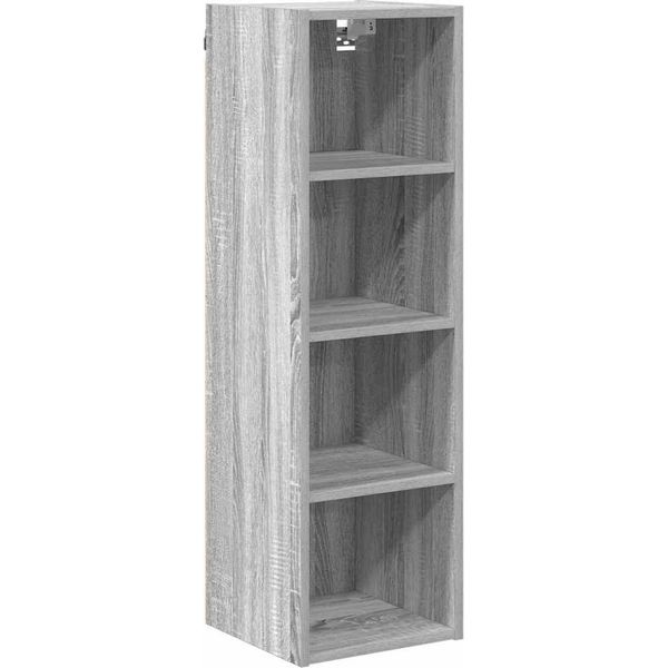 Vidaxl Armadio A Muro Grigio Sonoma 30 X 29,5 X 100 Cm Materiale A Base Di Legno-image
