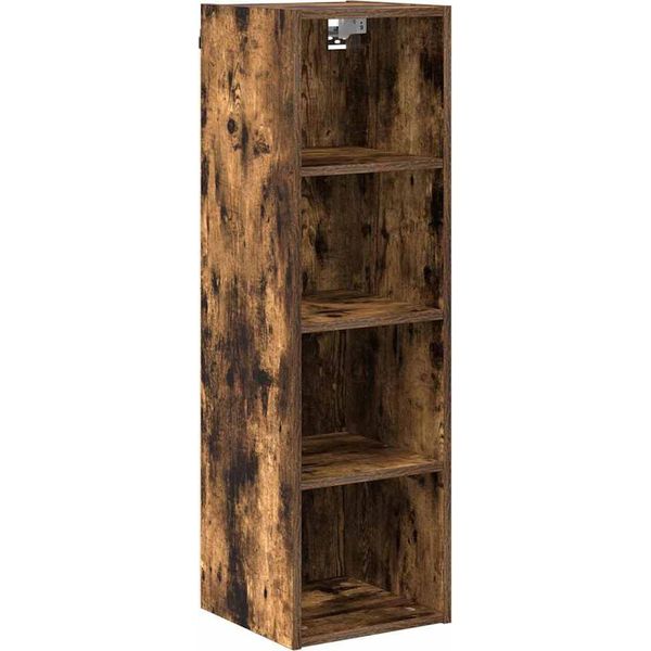 Vidaxl Armadio A Muro In Rovere Fumé 30 X 29,5 X 100 Cm Materiale A Base Di Legno-image