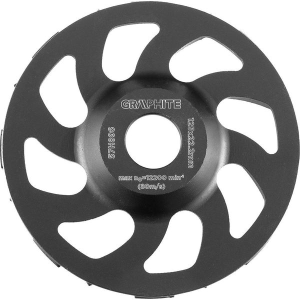 Disco Diamantato Graphite Disco Diamantato 125/115 X 22,2 X 5 Mm, Segmento L/Segmento C/Versione Pesante, Per Smerigliare E Tagliare (125 X 22,2 X 5 Mm, Versione Pesante)-image