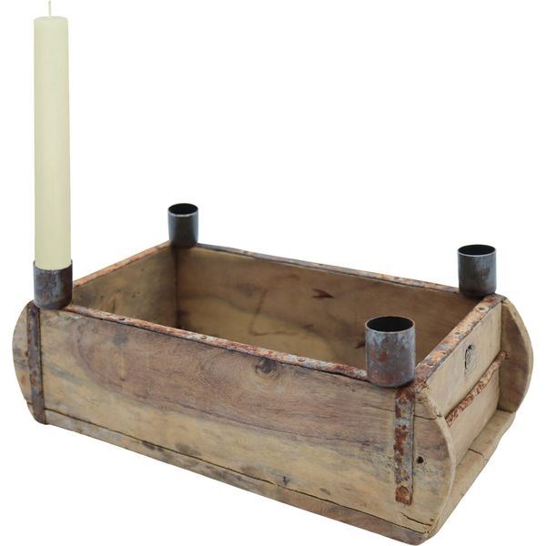 1.05 Portacandele Dell'avvento A Forma Di Mattone - Circa 30 X 14,5 Cm - Portacandele Dell'avvento Per Candele A Bastoncino-image