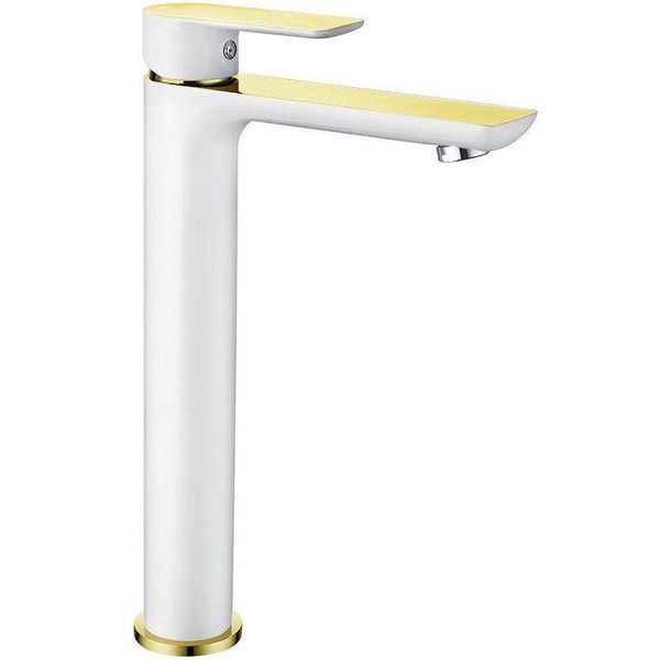 Mexen Alfa Batteria Lavabo Alta, Bianco/Oro - 745710-25-image