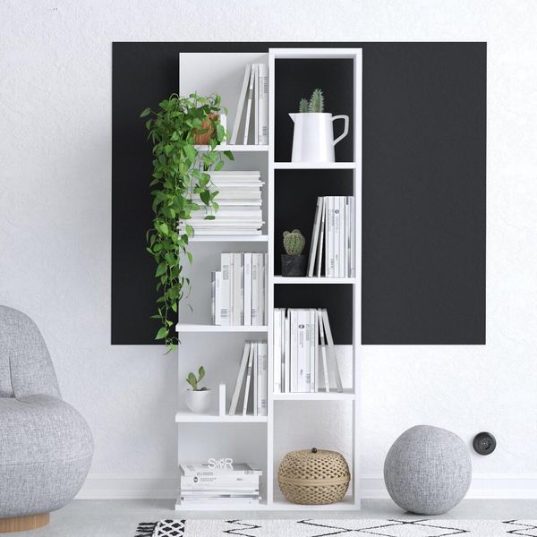 Skye Decor, Viva, Libreria, 100 % Melamine Coated Slipboard, Bianco, 60 X 18 X 150 Cm-image
