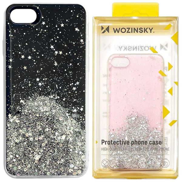 Cover Lucida Con Glitter Per Samsung Galaxy S21+ 5G Star Glitter Nero-image