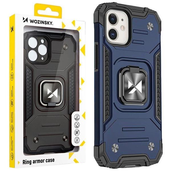 Wozinsky Anello Armatura Custodia Iphone 14 Plus Custodia Blindata Supporto Magnetico Anello Blu-image