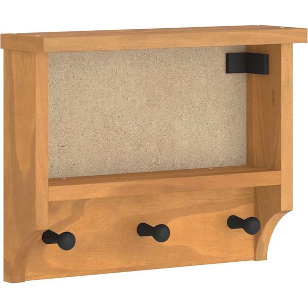 Vidaxl Appendiabiti Da Parete Sandnes 45X12X35 Cm In Legno Di Pino Massiccio-image