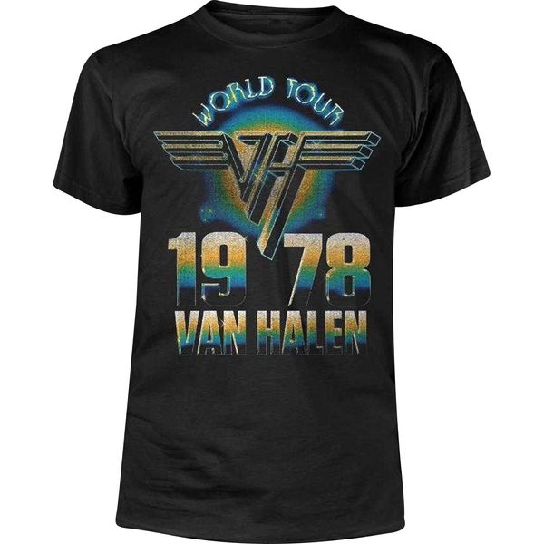 Van Halen - Maglietta "World Tour '78"" Uomo/Donna Unisex PH2403 (L) (Nero)"-image