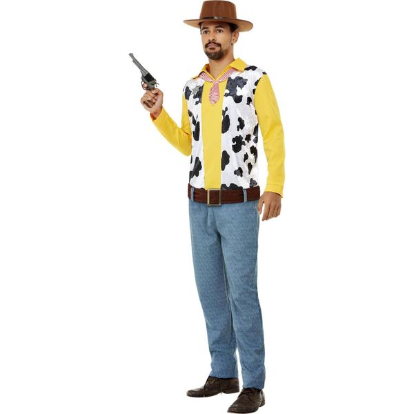 Smiffys - Set Di Costumi "Western"" Per Uomo SM962 (M Regular) (Giallo/Blu/Bianco)"-image
