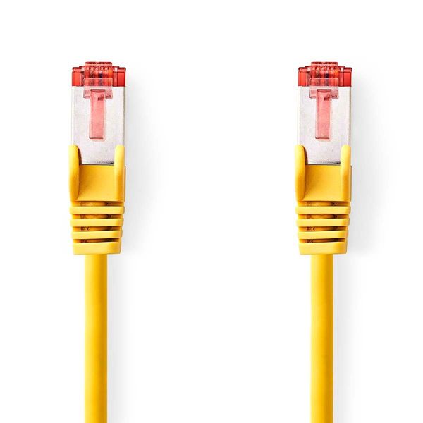 Cavo Di Rete CAT6 | RJ45 Maschio | RJ45 Maschio | S/Ftp | 1,00 M | Rotondo | Lszh | Giallo | Etichetta-image