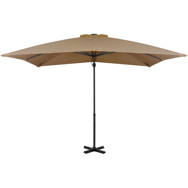 Vidaxl Ombrello Semaforo Con Palo In Alluminio 250X250 Cm Taupe-image