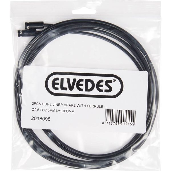 Elvedes 1000 X 2/2,5 Mm Cavo Freno Coperchio Esterno 2 Unità Argento Argento Taglia Unica-image
