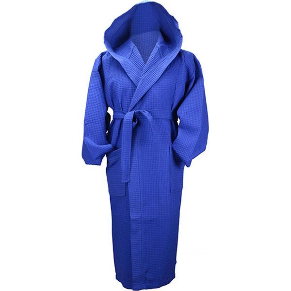 A&R 028.50 | Robezz® Accappatoio In Cialda Con Cappuccio Accappatoio Con Cappuccio - Colore: Blu Vero - Taglia: Xxl-image