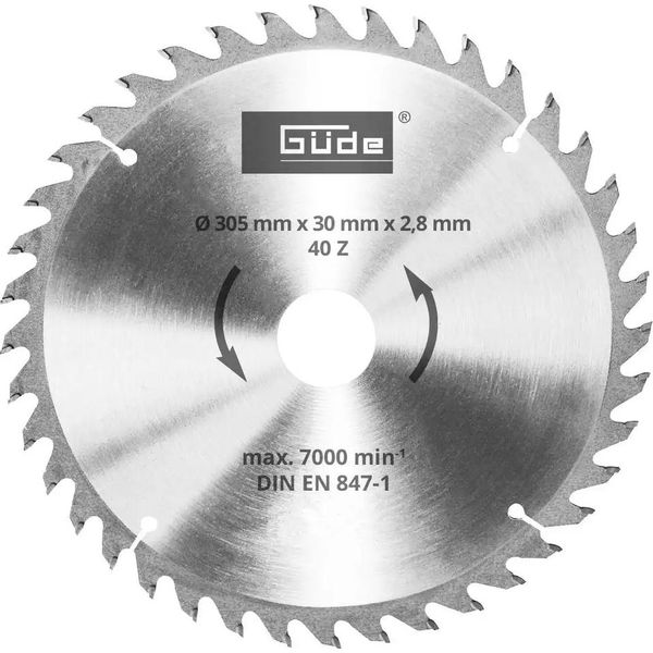 Lama Per Legno GüDe Hm 305X30X40Z Lama In Metallo Duro Inclinabile Lama Per Sega Circolare-image