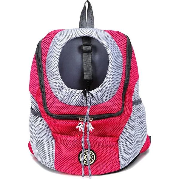 Borsa Trasportino Per Cani, Zaino Per Cani, Borsa Da Viaggio Regolabile A Mani Libere Per Cani Di Piccola E Media Taglia Gatti, Rosso, S-image