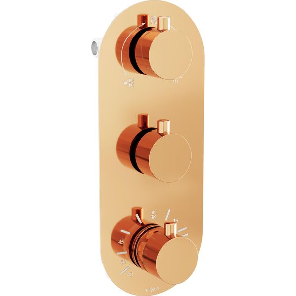 Mexen Kai Rubinetto Termostatico Per Vasca-Doccia A 3 Uscite, Oro Rosa - 77603-60-image