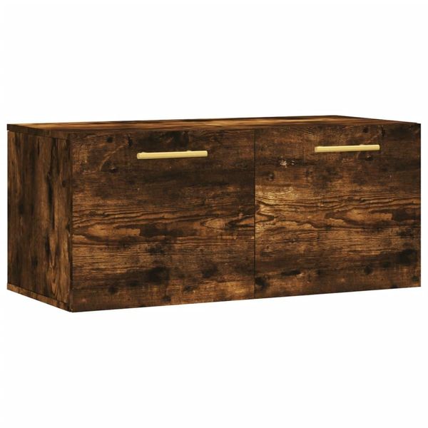 Vidaxl Armadio A Muro In Rovere Fumé 80X36,5X35 Cm Materiale A Base Di Legno-image