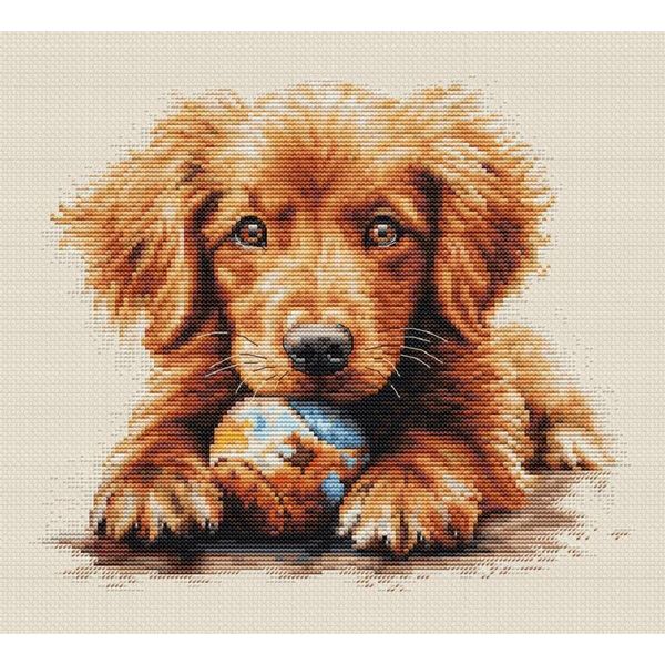 Luca-S Kit Per Ricamo A Punto Croce "Playtime"", Schema Di Conteggio, 22X19Cm"-image