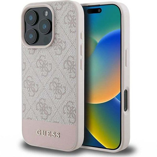 Guess Guhcp16Xg4Glpi Iphone 16 Pro Max 6.9 RóżOwy/Rosa Custodia Rigida 4G Bottom Stripe-image