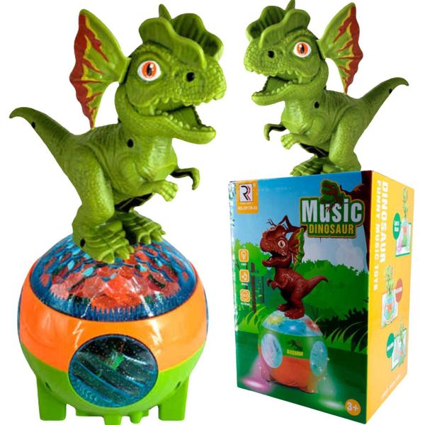 Dinosauro Scatola Musicale Interattiva Giocattolo Con Effetti Luminosi E Sonori-image