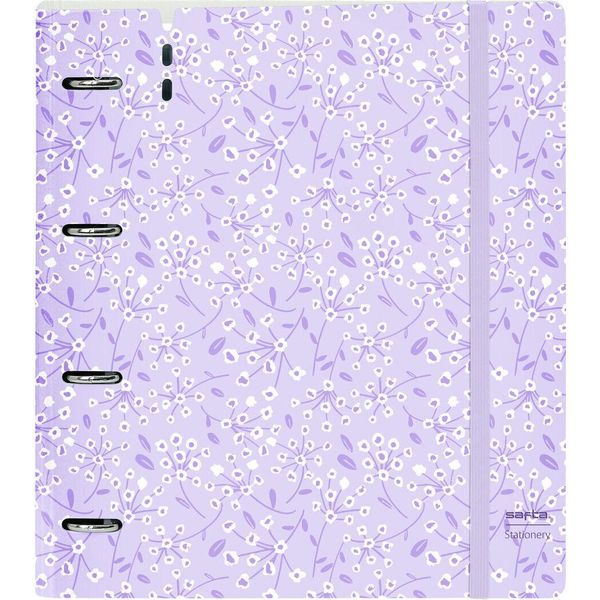 Raccoglitore Ad Anelli Safta Light Purple Flowers Purple 27 X 32 X 4 Cm-image