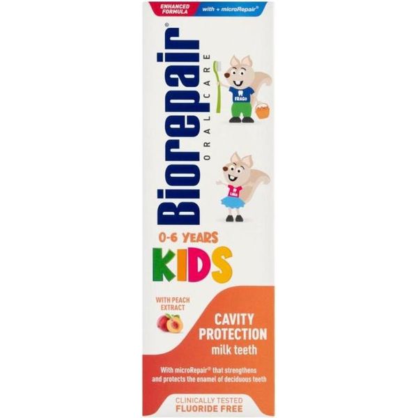 Biorepair | Dentifricio Per Bambini - 50Ml - Gusto Pesca - Senza Fluoro - Per Denti Forti Da Latte-image