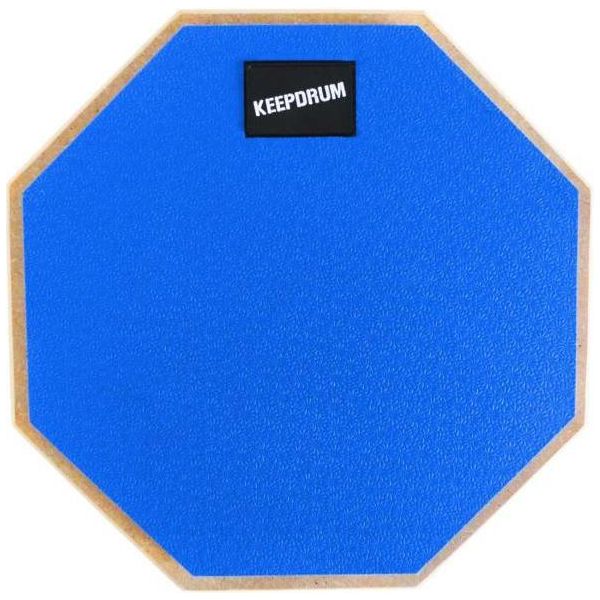 Keepdrum DP-BL8 Drum Practice Pad Blu Con Bacchette-image
