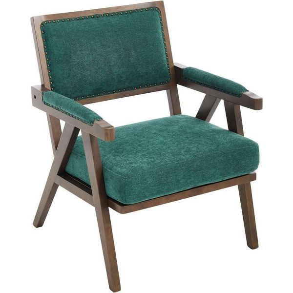 Aiorber Sedia Da Salotto In Tessuto Moderna Di Metà Secolo Con Struttura In Legno, Seduta Imbottita, Ideale Per Soggiorno, Camera Da Letto, Ufficio - GrüN-image