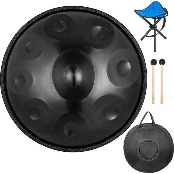 Vevor D Minor 9 Toni 22 Pollici Handpan Tankdrum Tamburo A Mano Famiglia Tamburo Strumento Vibrazione Nero-image