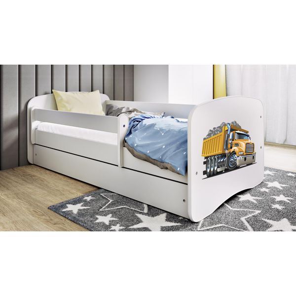 Lettino Per Bambini Per Ragazzi 70X140, 80X160, 80X180 Cm - Set Completo Con Materasso, Cassetto E Protezione Anticaduta-image