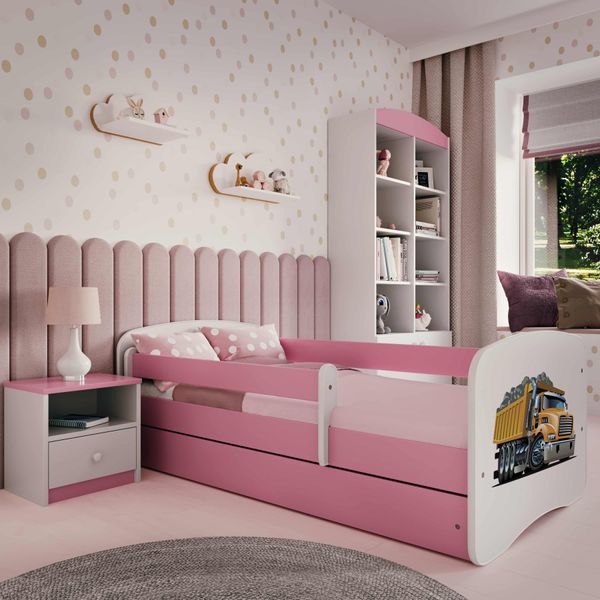Lettino Per Bambini Per Ragazzi 70X140, 80X160, 80X180 Cm - Set Completo Con Materasso, Cassetto E Protezione Anticaduta-image