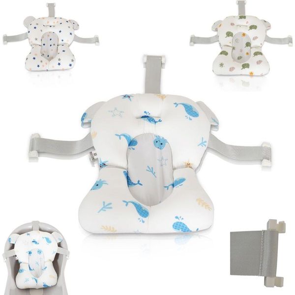 Cuscino Da Bagno Per Bambini Moni Sea Stars HA-B48, Tappetino Da Bagno, Clip In Plastica, Dalla Nascita Blu-image