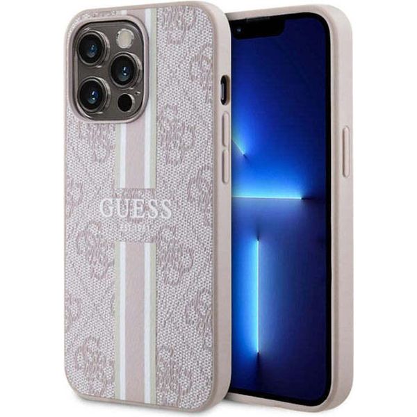 Guess Guhmp13Lp4Rpsp Custodia Rigida Per Iphone 13 Pro / 13 6,1 RóżOwy/Rosa 4G A Strisce Stampate Magsafe-image