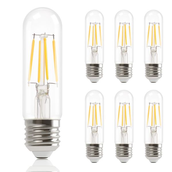 Zmh 6 Pezzi Lampadina E27 Led Bianco Caldo Vintage T30 Lampadina Led Lampada E27 Lampadine 4W 2700K Lampadine Retro Edison-image