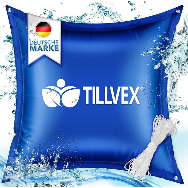 Tillvex® Cuscino Invernale Per Piscina Xxl 2 Pezzi - 120X120Cm Blu | Cuscino D'aria Incl. Kit Di Riparazione | Cuscino Invernale Con Valvola Di Sicurezza | Cuscino Per Piscina Cuscino Di Copertura Per Piscina Doppia Cucitura-image