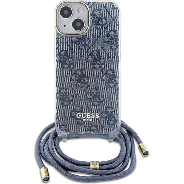 Guess Guhcp15Shc4Seb Iphone 15 / 14 / 13 6.1 Niebieski/Blue Custodia Rigida Crossbody Cord 4G Print-image